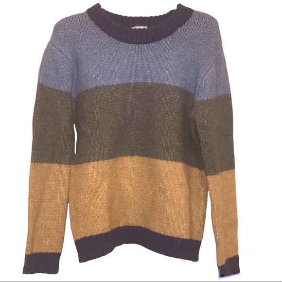 York & Hudson Colorblock Striped Sweater Alpaca Blend Size Large - Picture 13 of 15